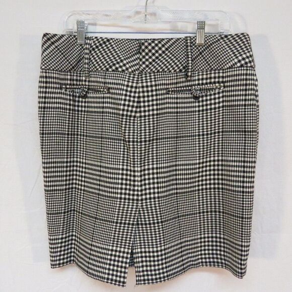 Maurice's Black White Plaid Pencil Skirt Office Career Business Casual Sz 11/12 - Picture 3 of 3